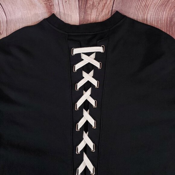 *READ* DBYDGNAK Unisex Size Large Black Back Lace Up Sweatshirt - Picture 10 of 16